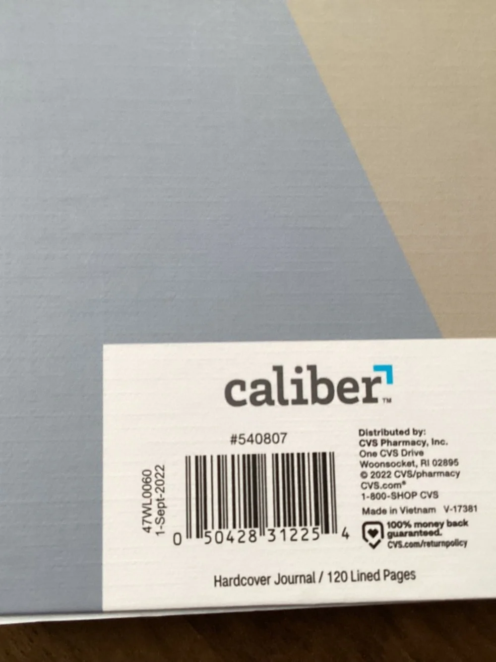 Caliber Hardcover journal with 120 lined pages New